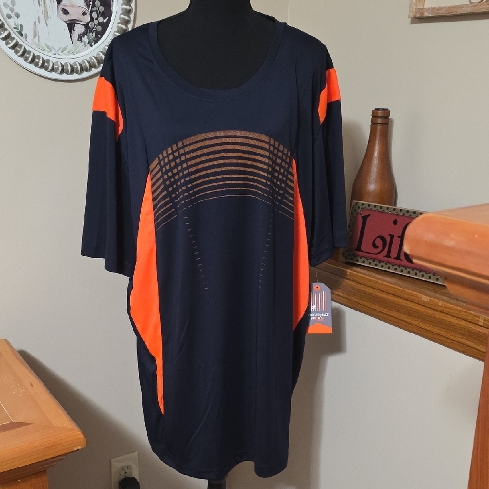 Men's Black and Orange Graphic Shirt
